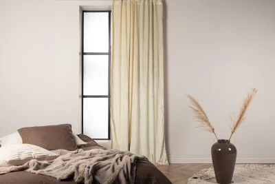 Fløyelsgardin 2-pak Lavendelvind Beige