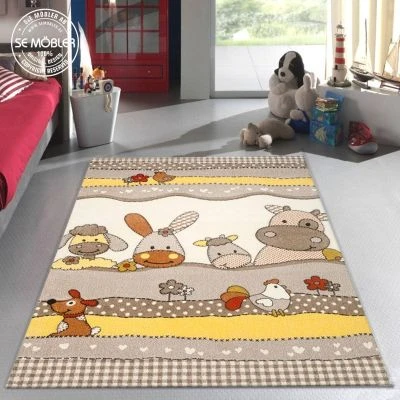 Børne Teppe Diamond Farmen Beige
