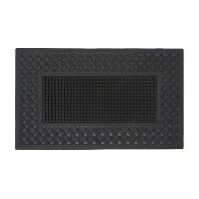 Dørmatte Flätad Pinmat Svart