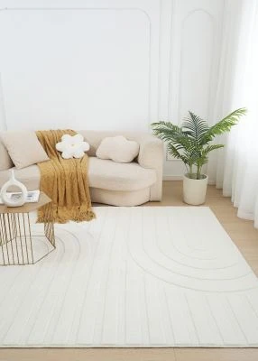 Vaskbar myk Ryateppe Fuzzy Lumo Offwhite