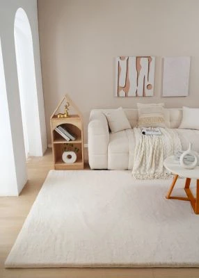 Pels Teppe Rabbit Lux Lys Beige