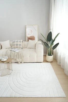 Vaskbart Pels-teppe Rabbit Peak Offwhite