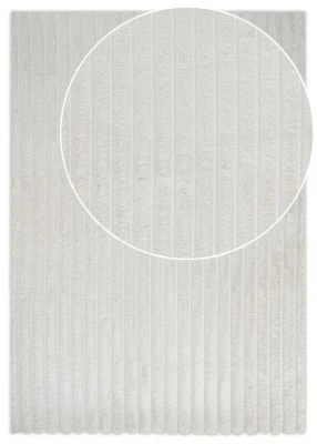 Vaskbart Pels-teppe Rabbit Stripe Offwhite