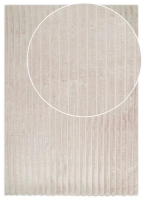 Vaskbart Pels-teppe Rabbit Stripe Lys Beige