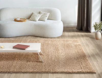 Blød Ryateppe Softy Mørk Beige