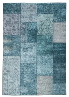 Patchwork Teppe Vero Flora Blå