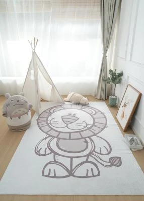 Børne Teppe Zappy Lion Krem