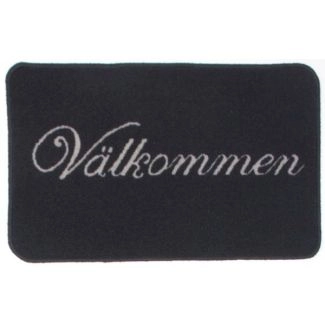 Gummerad Välkommen Svart 45x75 cm Maskinvevd Teppe