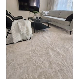 Kvadratisk Cat Offwhite Vaskbart Pels-teppe