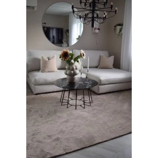 Kvadratisk Cat Taupe Vaskbart Pels-teppe