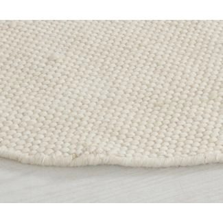 Rund Elsa Offwhite Ullteppe