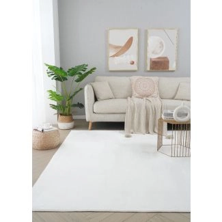 Myk Pels-look Teppe Glossy Offwhite