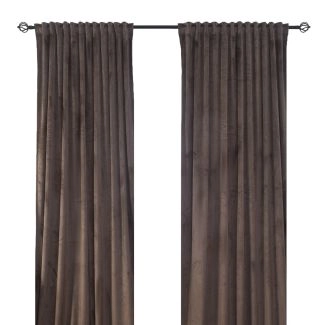 Romformørkende Velourgardin 2-pak Mathilde Brun