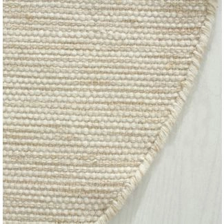 Rund Norrsken Beige Ullteppe