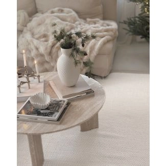 Rund Norrsken Offwhite Ullteppe