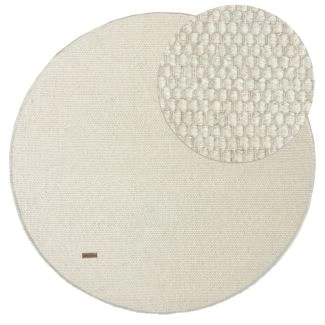 Rund Norrsken Offwhite Ullteppe