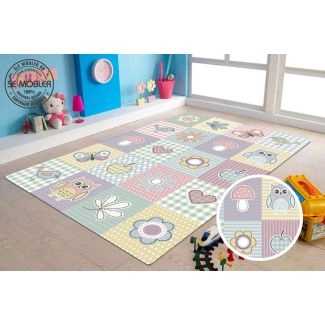 Maskinvevd Wilton-teppe Pastel Skog Pastell