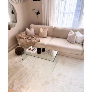 Kvadratisk Rabbit Eco Offwhite Pels Teppe