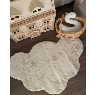 Barneteppe Myk Pelslook Rabbit Cloud Lys Beige