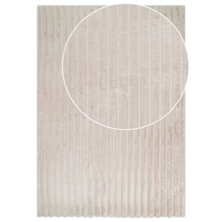 Vaskbart Pels-teppe Rabbit Stripe Lys Beige