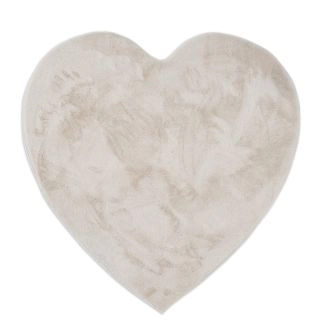 Barneteppe Myk PelslookMyk Pelslook Rabbit Heart Lys Beige