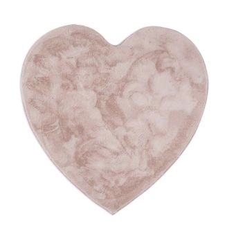 Barneteppe Myk PelslookMyk Pelslook Rabbit Heart Rosa