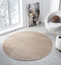 Rund Bella Spin Mørk Beige