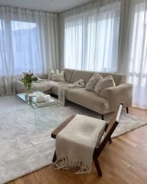 Vaskbar Blød Ryateppe Fluffy Offwhite