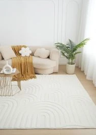 Vaskbar myk Ryateppe Fuzzy Soma Offwhite