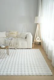 Vaskbart Pels-teppe Rabbit Bubble Offwhite