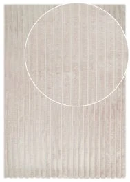 Vaskbart Pels-teppe Rabbit Stripe Lys Beige