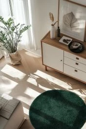 Rund Matta Nubby Mörkgrön