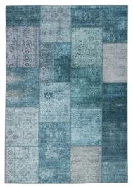 Patchwork Teppe Vero Flora Blå