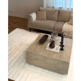 Vaskbar myk Ryateppe Fuzzy Vega Offwhite