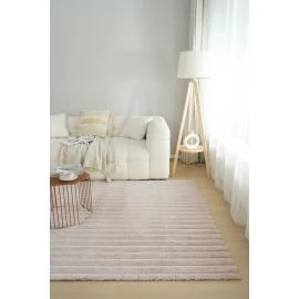 Vaskbart Pels-teppe Rabbit Stripe Lys Beige