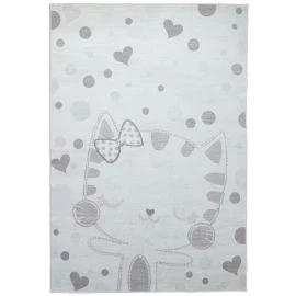 Barneteppe Zappy Kitty Krem