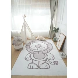 Barneteppe Zappy Lion Krem