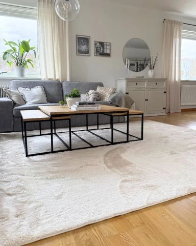 Denne produkten heter Fluffy, laget av Polyester materiale med en vakker Beige farge – SE Mattor