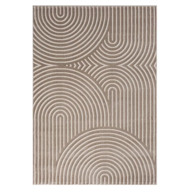 Denne produkten heter Bella Zen, laget av Polyester & Polypropylen materiale med en vakker Mørk Beige farge – SE Mattor
