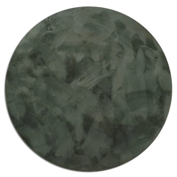 Rund Cat Grønn Vaskbart Pels-teppe