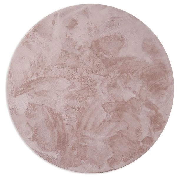 Rund Cat Lyserosa Vaskbart Pels-teppe