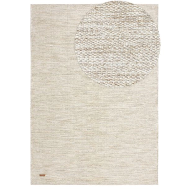 Denne produkten heter Lunda, laget av 80% Ull & 20% Bomull materiale med en vakker Beige farge – SE Mattor