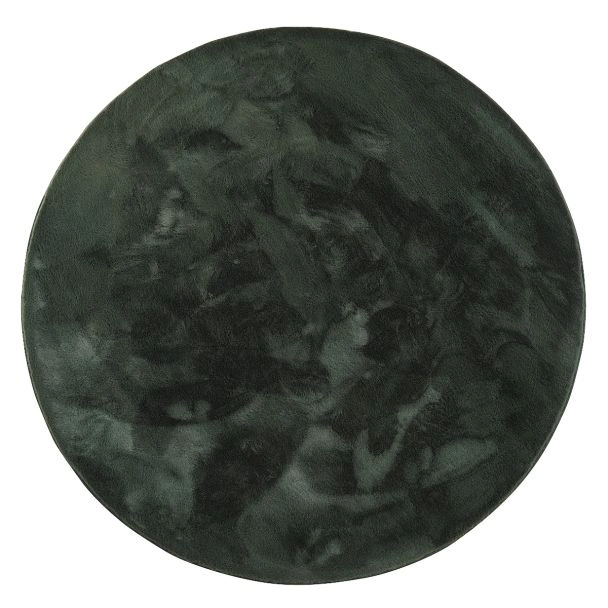 Rund Rabbit Eco Mørk Grønn Pels Teppe