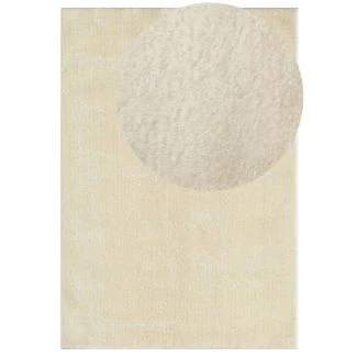 Vaskbar myk Ryateppe Cloudy Lys Beige