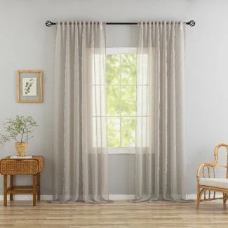 Ellinor Lin 2x135x250 cm Linnegardin-look 2-pak