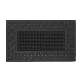 Dørmatte Flätad Pinmat Svart
