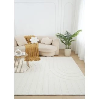Vaskbar myk Ryateppe Fuzzy Lumo Offwhite
