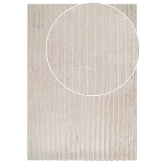 Vaskbart Pels-teppe Rabbit Stripe Lys Beige