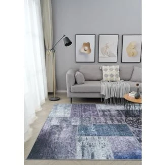 Patchwork Teppe Vero Rosso Grå