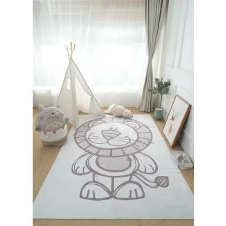 Barneteppe Zappy Lion Krem